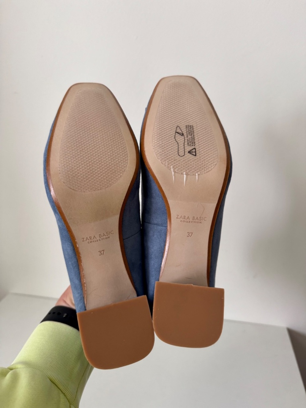 NEW! Zara Blue Suede Leather Bow Detail Block Heels | Size 37 (US 6.5) - Picture 11 of 12